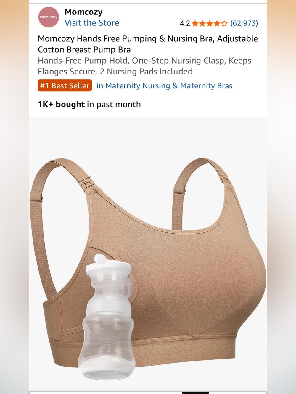 Momcozy Hands Free Pumping and Nursing Bra